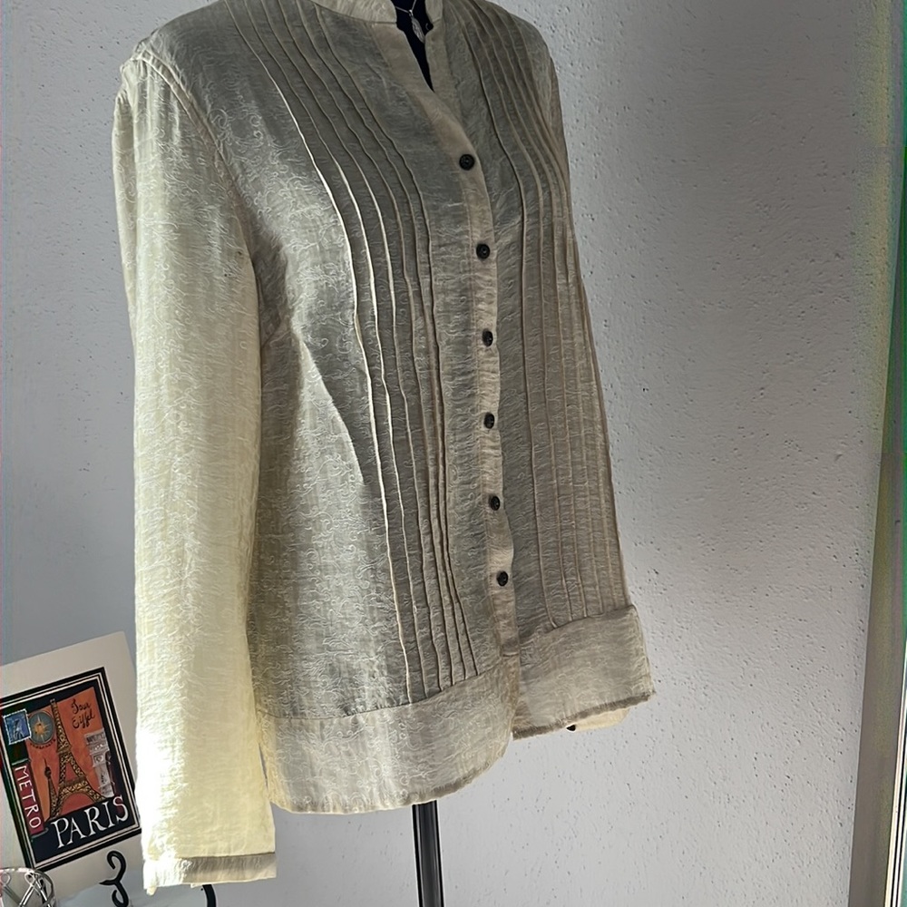 Cold water Creek woman’s Blouse small Color Cream - Picture 6 of 10